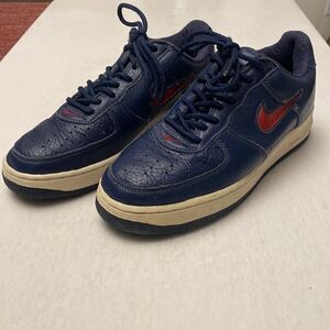 NIKE AF1 630033 461 Men’s Vintage Midnight Navy/Red/White Sneakers Size 8 1/2